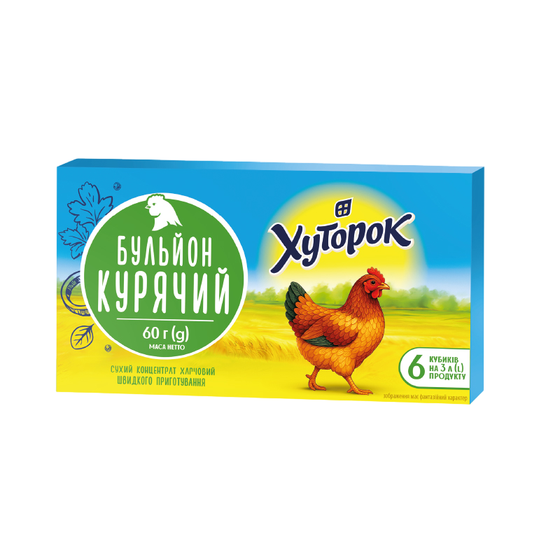 Бульйон курячий швидкого приготування ТМ "Хуторок" 60г